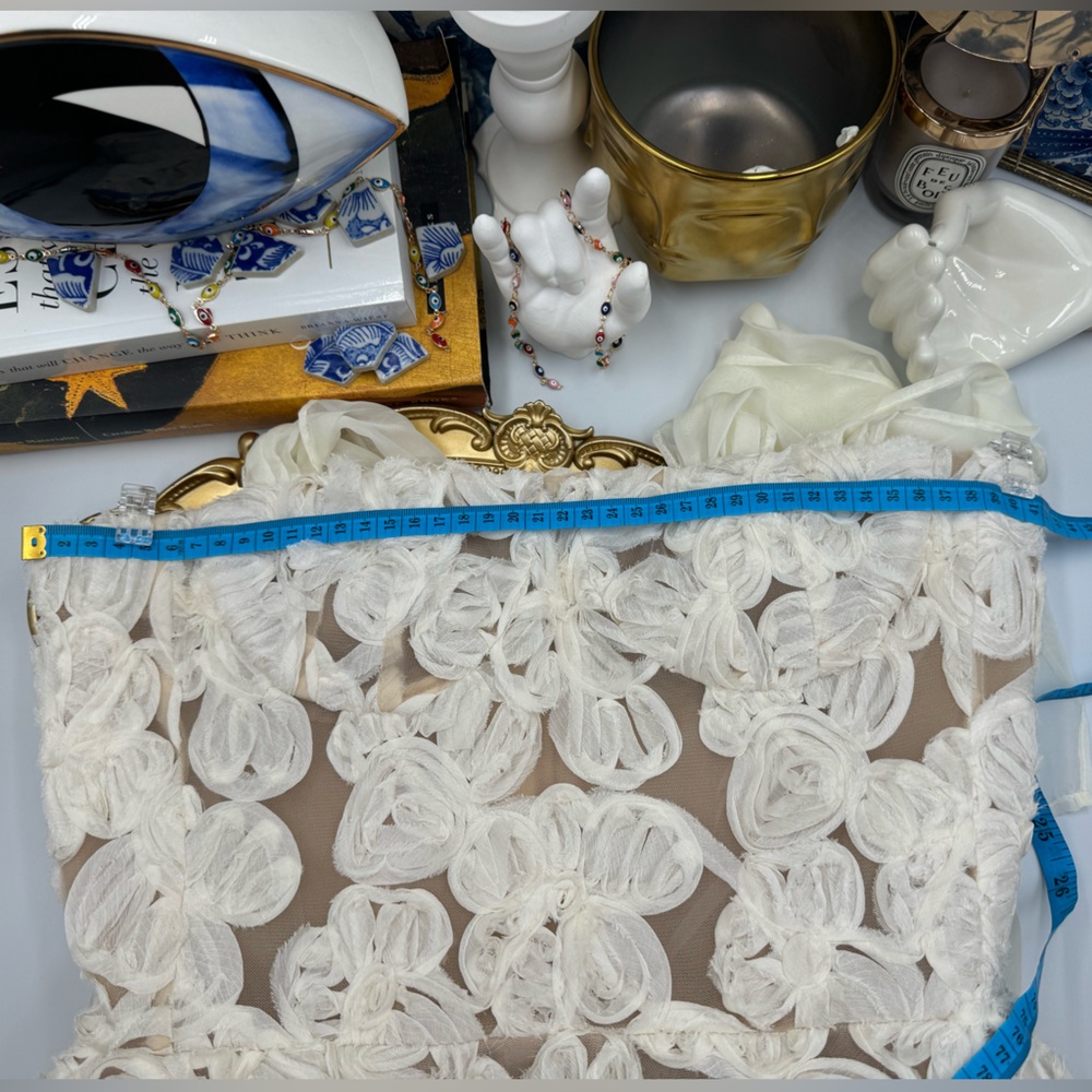 🆕 BRONX & BANCO 🧿 NWOT Sabrina White Bridal Midi Dress, Sz L / US 8 - Picture 16 of 17